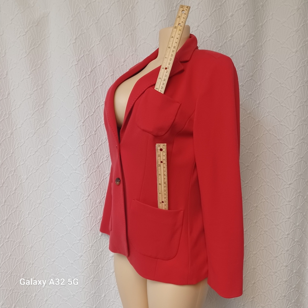 Talbots Vibrant Red Blazer elegance and comfort  Size 8 - Picture 4 of 16